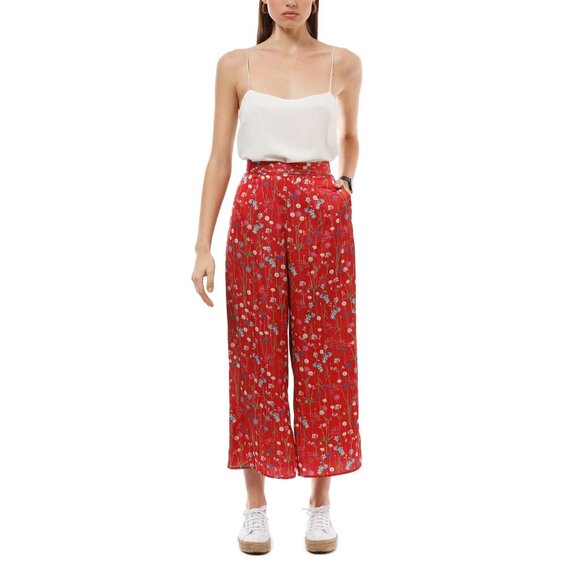 Anthropologie Floral Cropped Pants High Rise Trousers Wide Leg Dainty Romantic - Picture 13 of 13